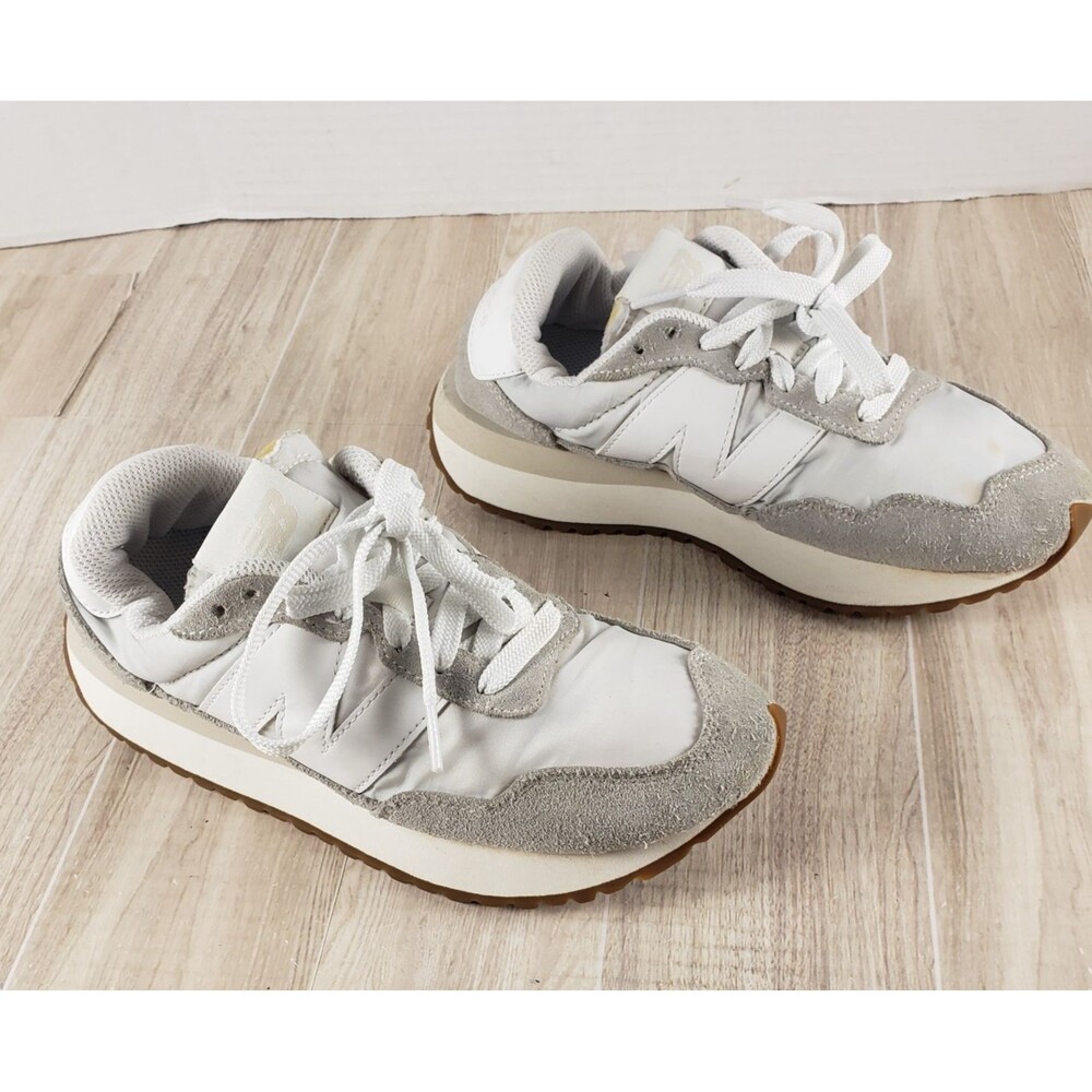 New Balance 237 V1 Classic Sneakers - White / Grey Suede Women's Size 6.5.